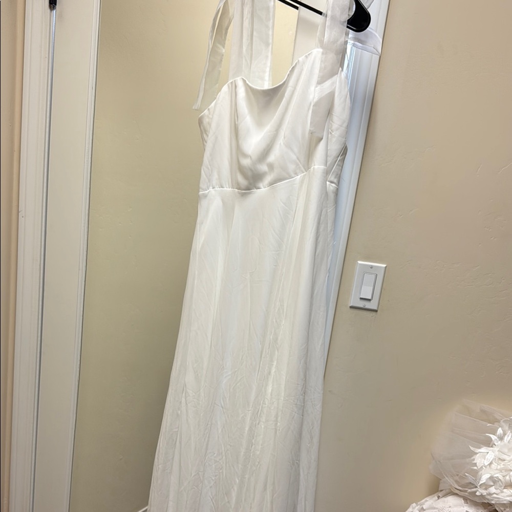 Lulu's Elegant White Maxi Dress